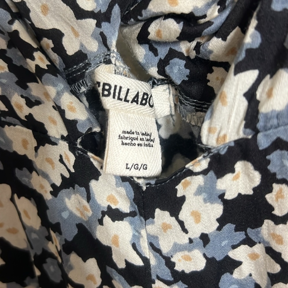 Billabong Twist N Shout Boho Floral Fun Wide Leg Beach Jumper Pockets NWOT Sz L - Picture 9 of 13
